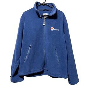 Pepsi Fleece Jacket Coat Adult Large Full Zip Employee Gear Pockets Aramark